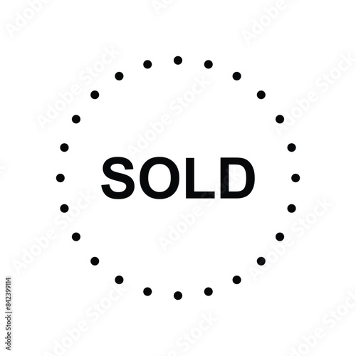 sold sign stamp label icon vector