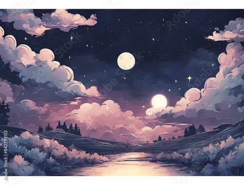 moon over the mountains
