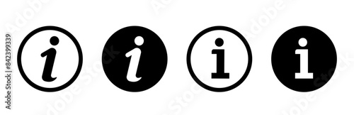 Info icons set. Information icon on isolated on white background. Info button.