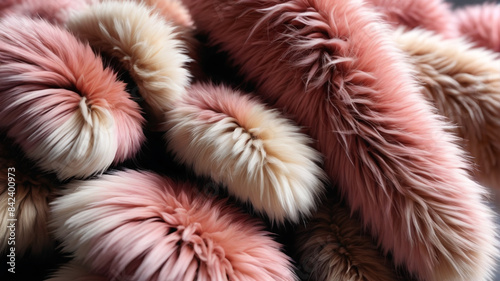 Furry Fashions: Roaming through collections of plush attire, where fur-like textures bring a touch of whimsy and sophistication to your wardrobe, Generative AI photo