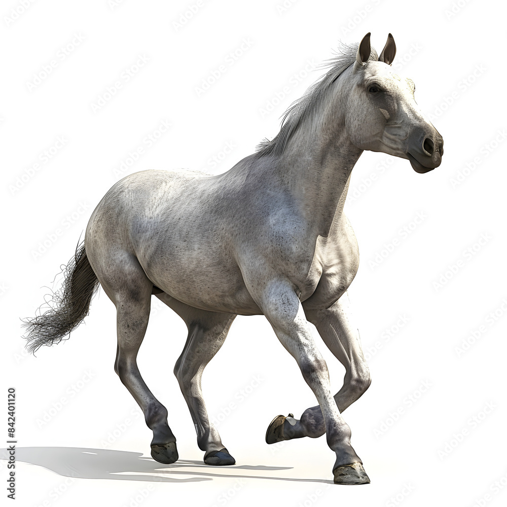 Fototapeta premium Clipart illustration of horse on a white background. Suitable for crafting and digital design projects.[A-0002]