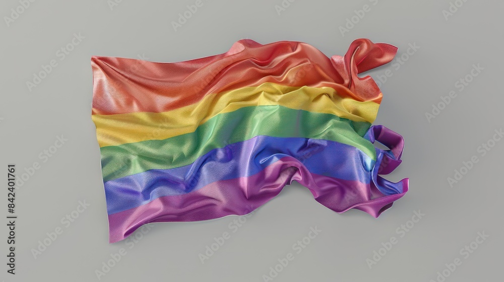Fototapeta premium lgbtq+ flag on grey background realistic