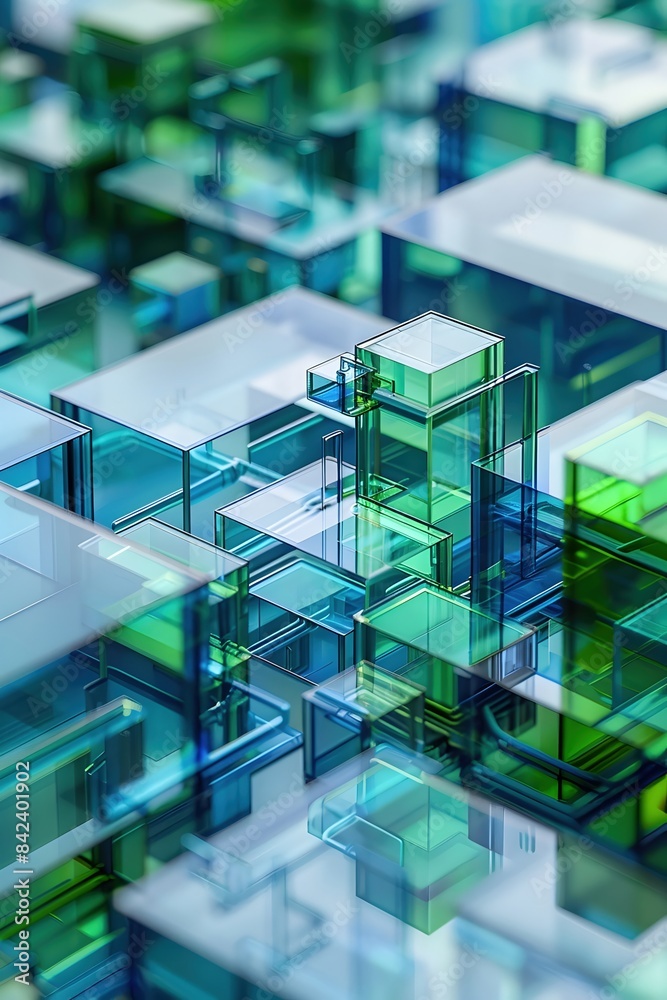 Minimalist Data Flow Concept with Geometric Shapes and Lines in Muted Color Palette with Pops of Blue and Green Minimalist Data Flow Concept with Geometric Shapes and Lines in Muted Color Palette with Pops of Blue and Green