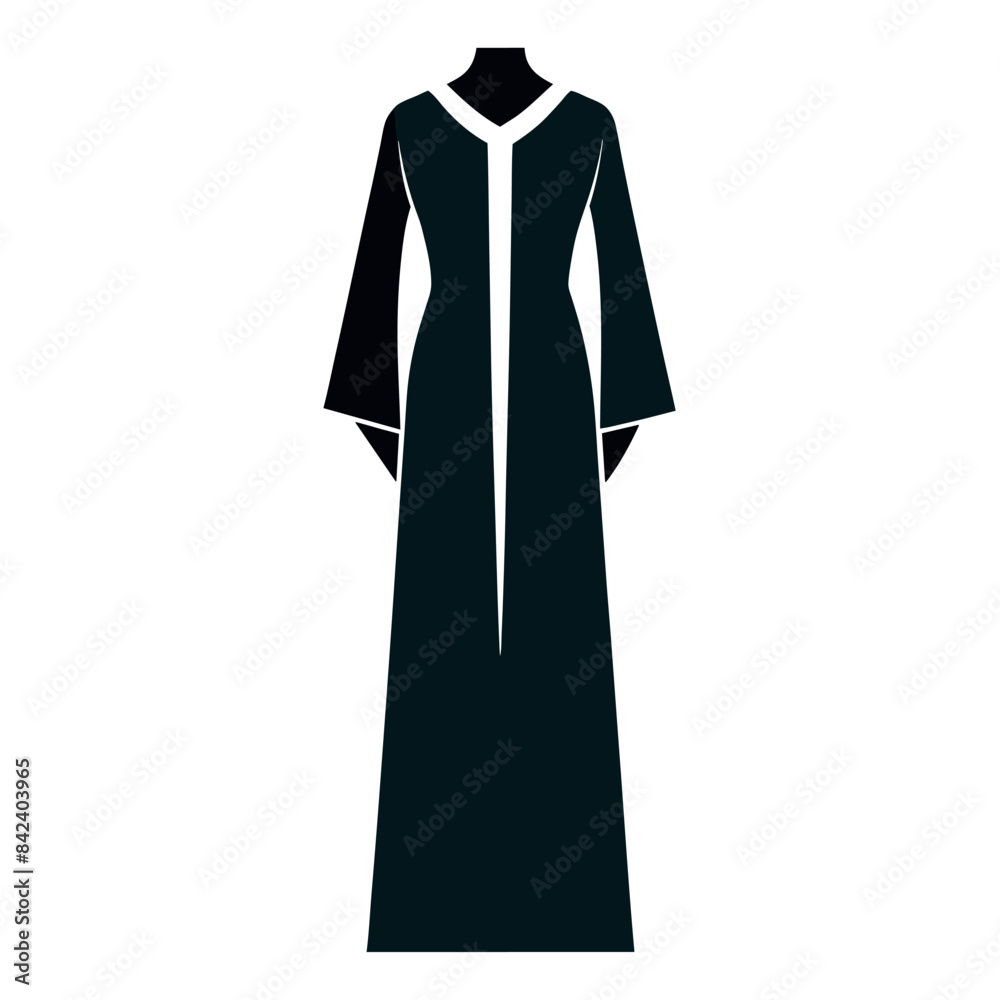 a modern and stylish kaftan dress mockup vector silhouette a modern and stylish kaftan dress mockup vector silhouette