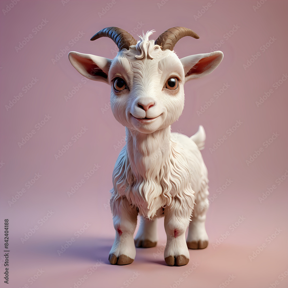 tiny cute isometric male goat tiny cute isometric male goat