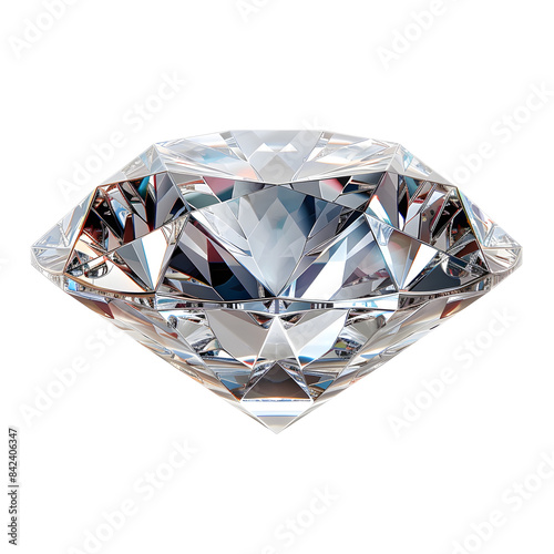 Multi-faceted diamond with intricate cuts, exuding luxury and sophistication against a light backdrop.