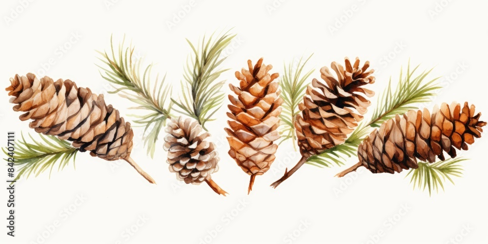 Image of pine cones on a branch