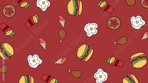 Doodle animation video delicious junk food