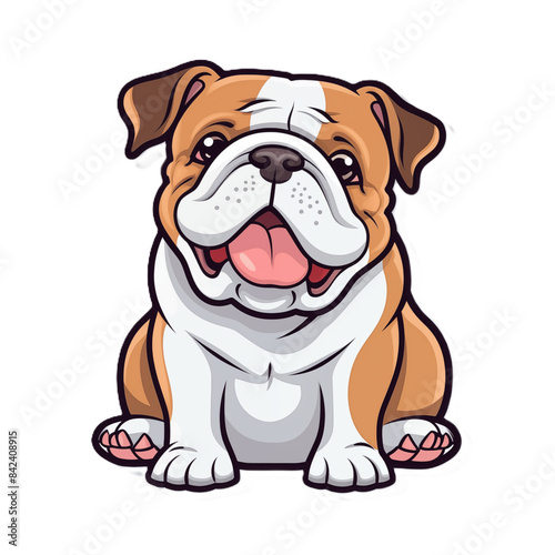 Cute Dog Drawing Sticker on White Background