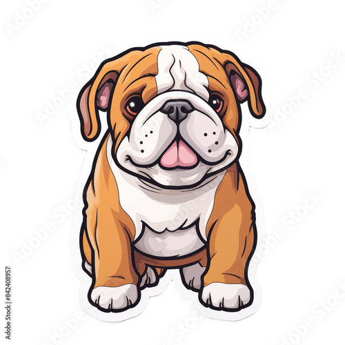 Cute Dog Drawing Sticker on White Background