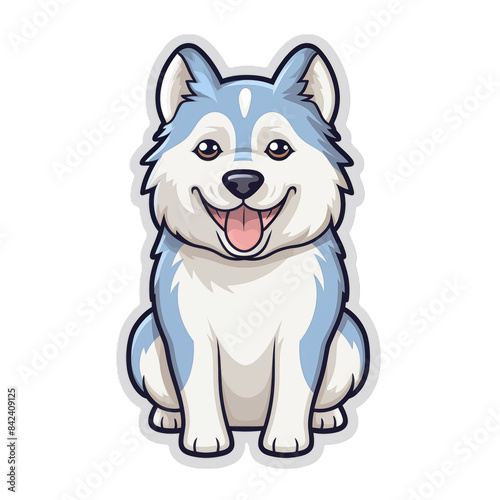 Cute Dog Drawing Sticker on White Background