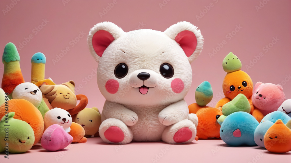 Savoring the moments of merriment and mischief with playful plush playmates, whose squishy hugs and endless adventures make every day brighter, Generative AI Savoring the moments of merriment and mischief with playful plush playmates, whose squishy hugs and endless adventures make every day brighter, Generative AI