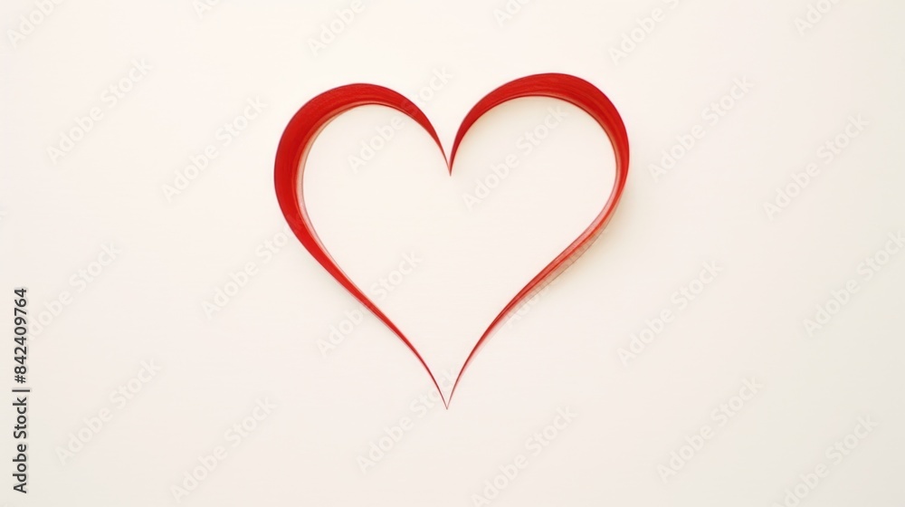 A red heart shaped object placed on a white background, ideal for use in romantic and love-themed designs A red heart shaped object placed on a white background, ideal for use in romantic and love-themed designs
