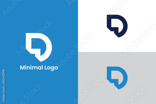 initial letter D abstract logo, letter D arrow logo, letter D google hangout icon, letter D fold logo, 