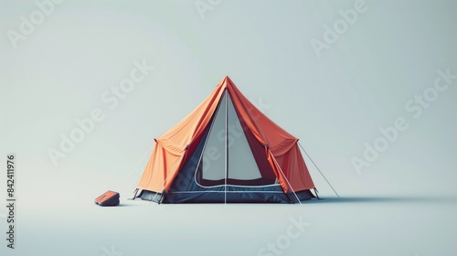 A tent with a sleeping bag on the ground