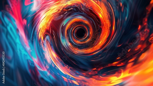 Colorful vortex energy, cosmic spiral waves, and multicolor swirl explosion, Abstract futuristic digital background wallpaper