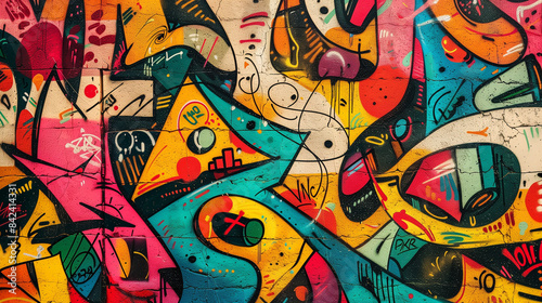 Wallpaper Mural graffiti wall abstract background, Generative Ai not real photo, idea for artistic pop art background backdrop  Torontodigital.ca