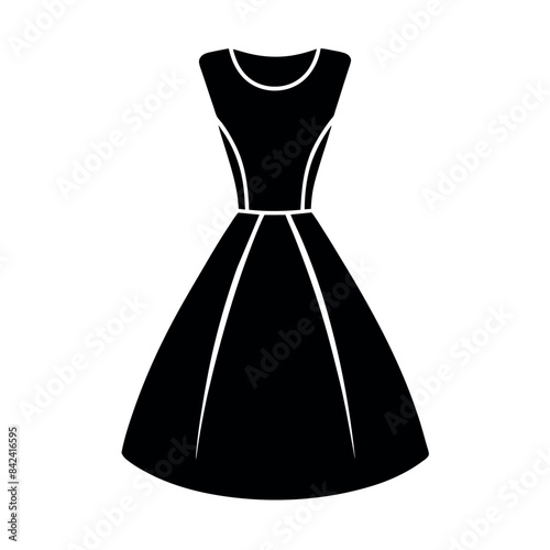 minimal and simple baby frock vector silhouette, white background