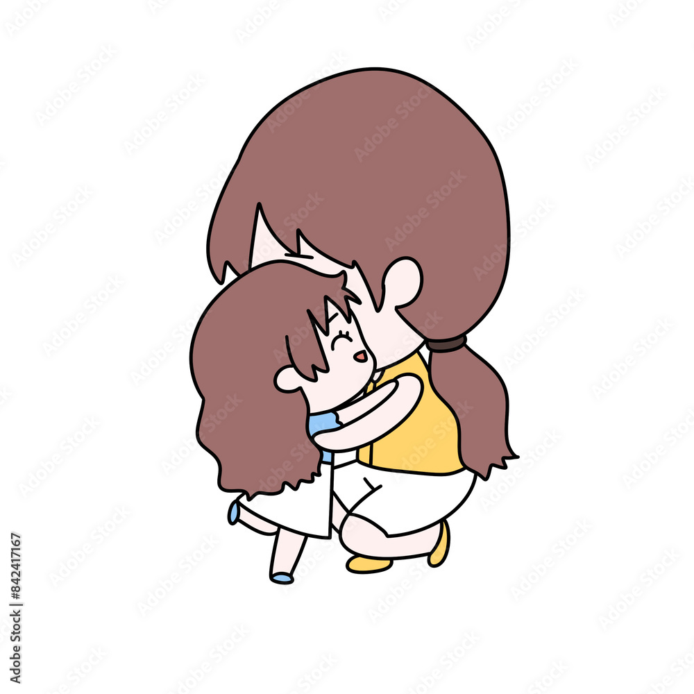A woman is hugging a small child A woman is hugging a small child