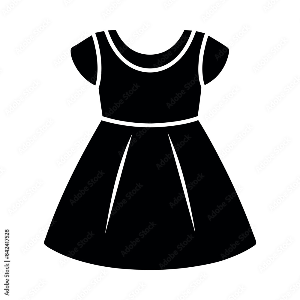 minimal and simple baby frock vector silhouette, white background minimal and simple baby frock vector silhouette, white background