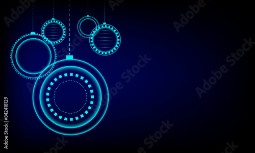 Futuristic technology festival concept. Digital Christmas ball abstract background.