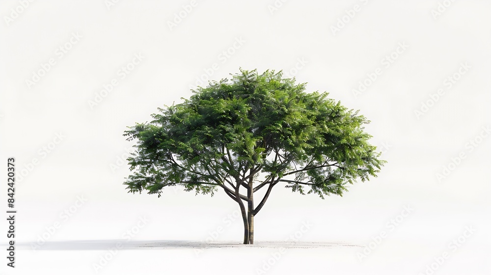 Isolated tree on white background : Generative AI Isolated tree on white background : Generative AI