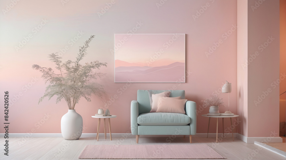 Gentle Hues: Infusing Softness into Spaces with Subtle Gradient Textures and Delicate Artwork, Generative AI Gentle Hues: Infusing Softness into Spaces with Subtle Gradient Textures and Delicate Artwork, Generative AI