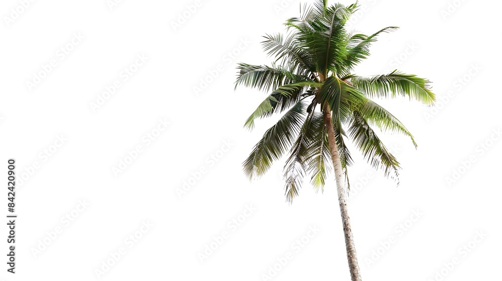Fototapeta premium Coconut tree isolated on white background : Generative AI