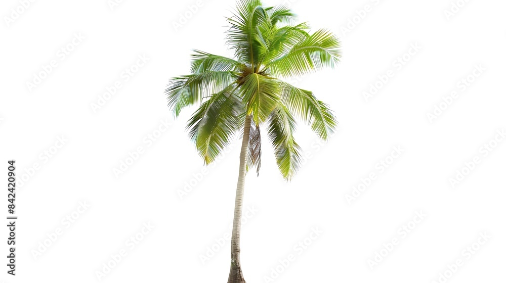 Fototapeta premium Coconut palm tree isolated on white backgroundCollection of palm tree : Generative AI