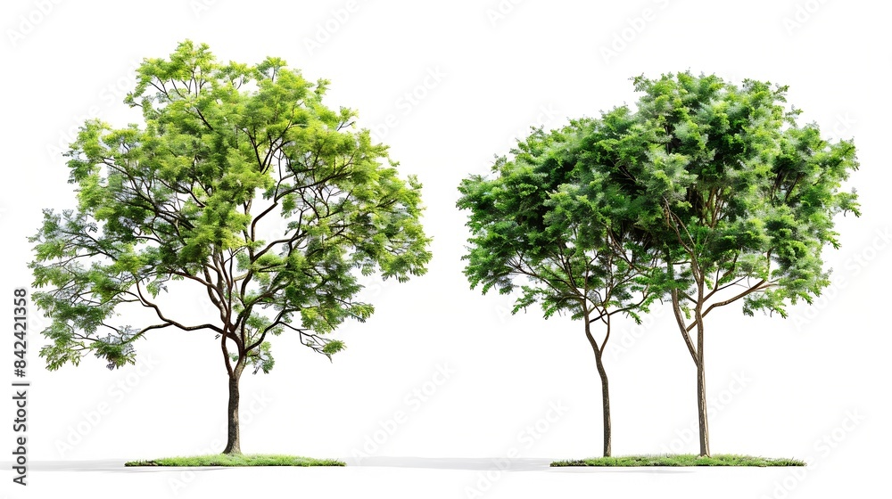 Trees isolated on white background tropical trees isolated used for design advertising and architecture : Generative AI Trees isolated on white background tropical trees isolated used for design advertising and architecture : Generative AI