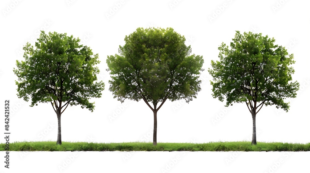 Obraz premium Four Trees isolated on white background : Generative AI