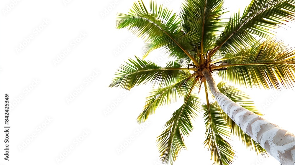 Fototapeta premium Coconut palm tree isolated on white background : Generative AI