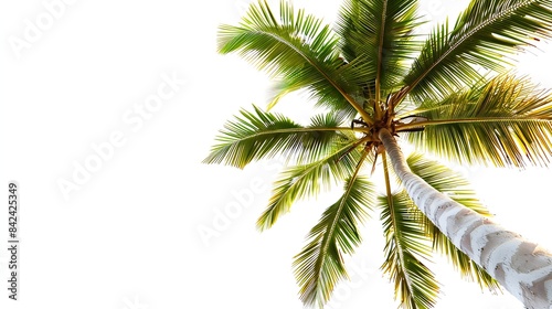 Coconut palm tree isolated on white background   Generative AI