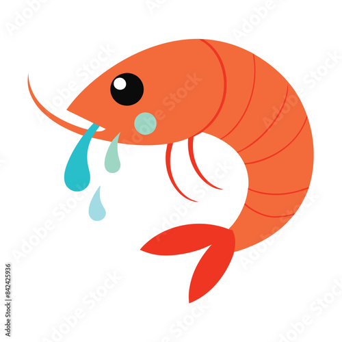 Vector illustration EPS 10 Antarctic Krill shrimp cries vector white background