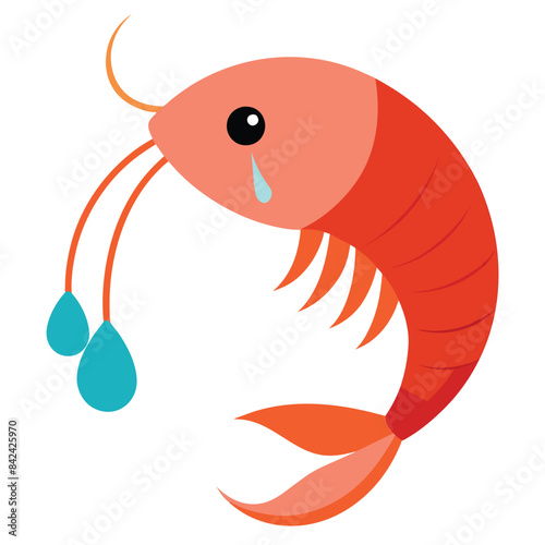 Vector illustration EPS 10 Antarctic Krill shrimp cries vector white background