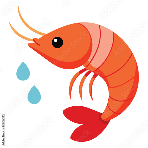 Vector illustration EPS 10 Antarctic Krill shrimp cries vector white background