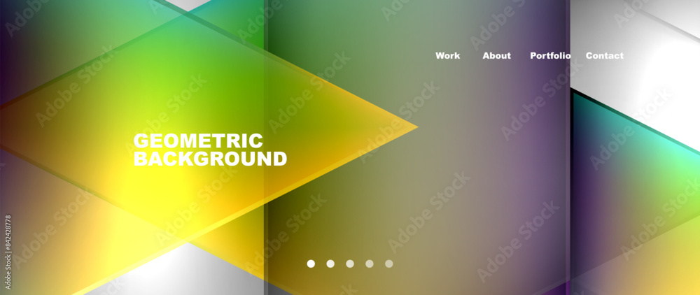 Metal triangles with colorful bright triangles. Geometric modern minimalist design template Metal triangles with colorful bright triangles. Geometric modern minimalist design template
