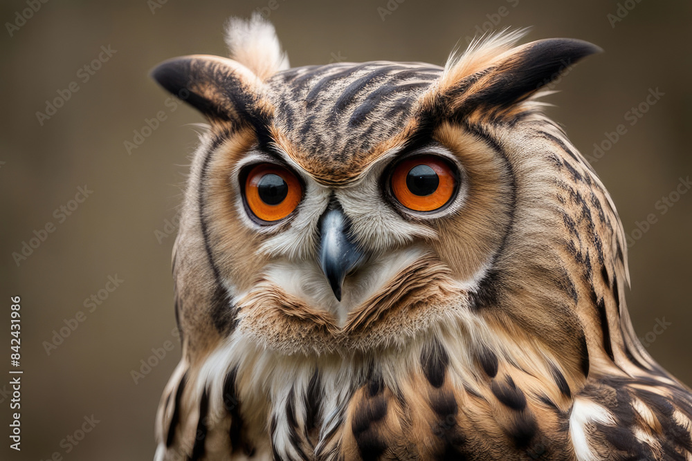 Obraz premium eagle owl, generated by artificial intelligence