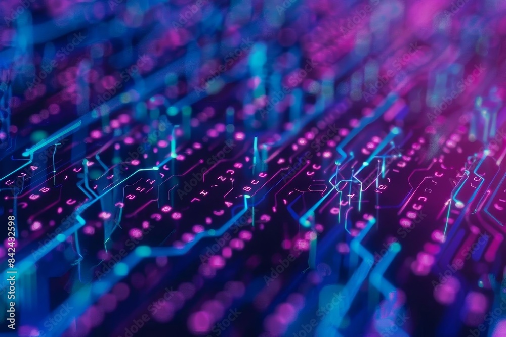 abstract background of coding software for artificial intelligence, blue and violet tone abstract background of coding software for artificial intelligence, blue and violet tone