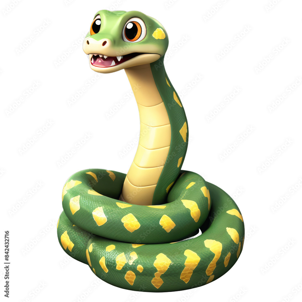 Fototapeta premium 3d illustration of cute snake