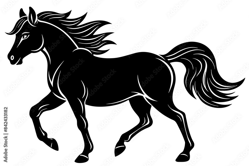 Obraz premium Vector Horse silhouette and illustration svg file
