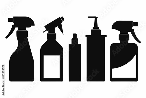 Cleaning Spray Bottles Silhouette