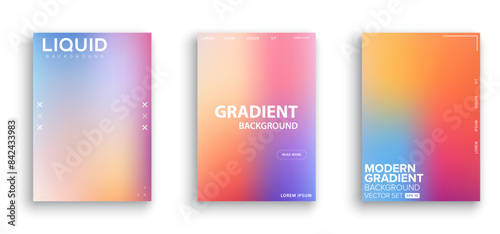 Abstract blurred gradient mesh background in bright rainbow colors. Colorful smooth banner template. Easy editable soft colored vector illustration in EPS10 without transparency.