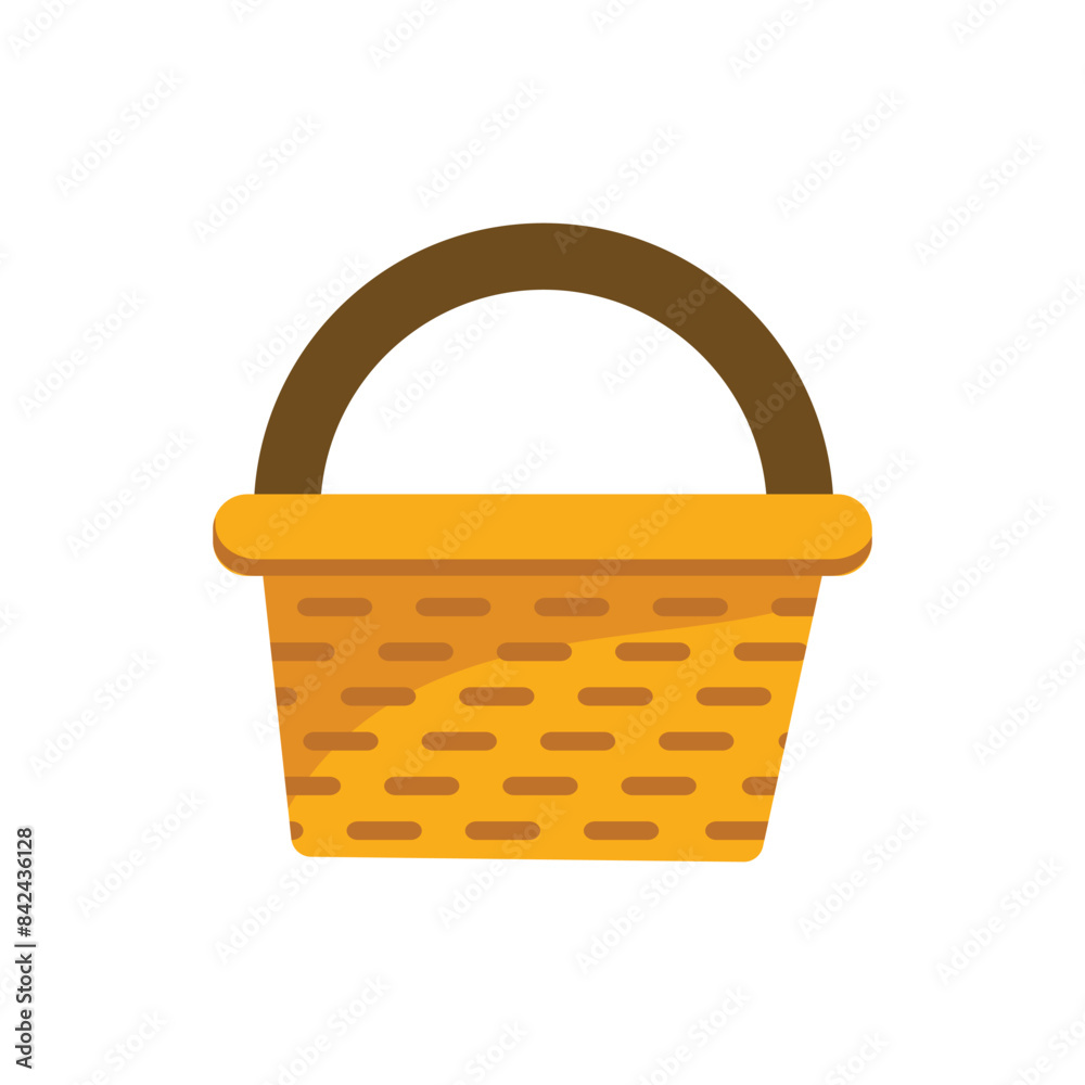 Wicker basket icon. Flat illustration of wicker basket icon for web design. A basket design element that can be used for various design purposes Wicker basket icon. Flat illustration of wicker basket icon for web design. A basket design element that can be used for various design purposes