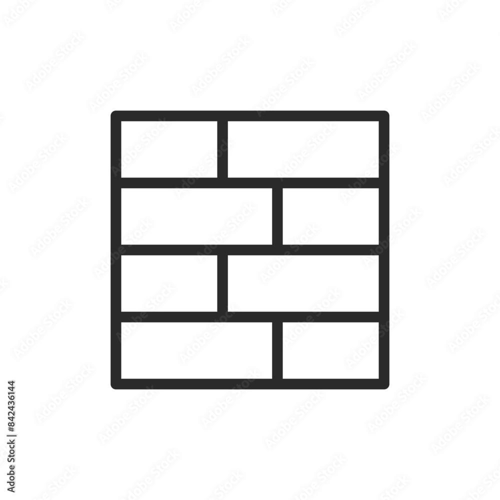 Brick wall, linear style icon. Editable stroke width Brick wall, linear style icon. Editable stroke width