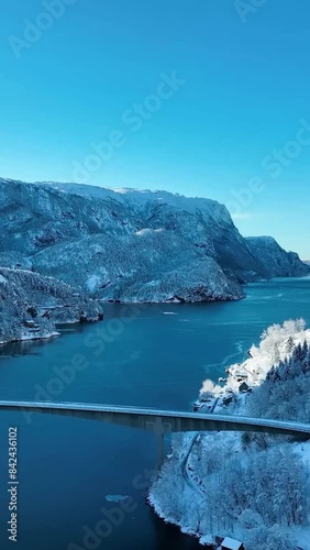 Aerial view of beautiful Norway landscape
