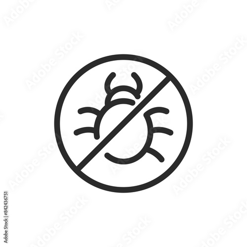 Pest control for plants, linear style icon. pest control, agriculture, or plant protection. Editable stroke width.