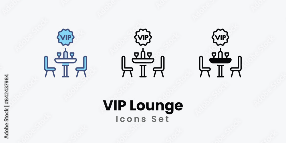 VIP Lounge icons vector set stock illustration. VIP Lounge icons vector set stock illustration.