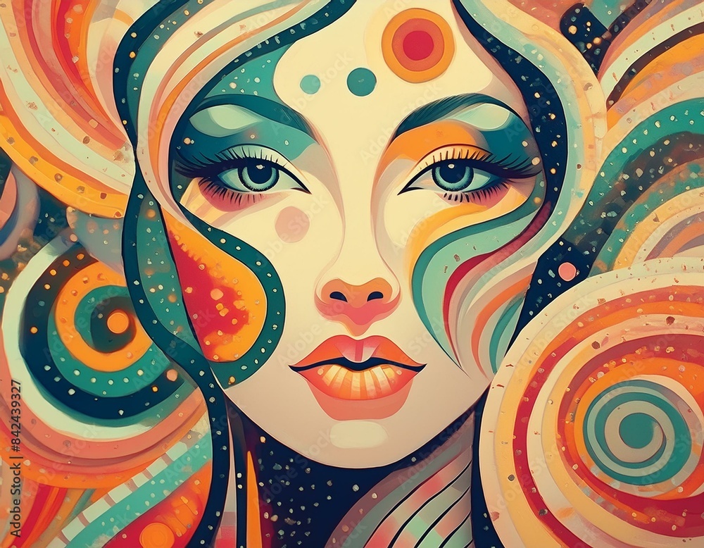 Fototapeta premium Abstract colorful portrait of a woman