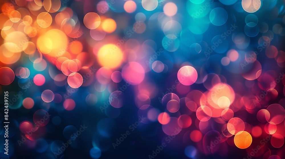 Abstract background with colorful bokeh lights.